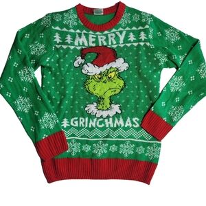 Green and Red Grinch Christmas Sweater Small